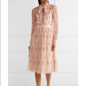 NEEDLE & THREAD bow embellished tulle dress